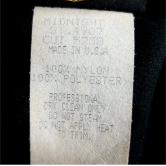 Midnight Glo Black Embellished Cocktail Dress Sz 4 Fringe Drop Waist 1970s 70s - Picture 9 of 9